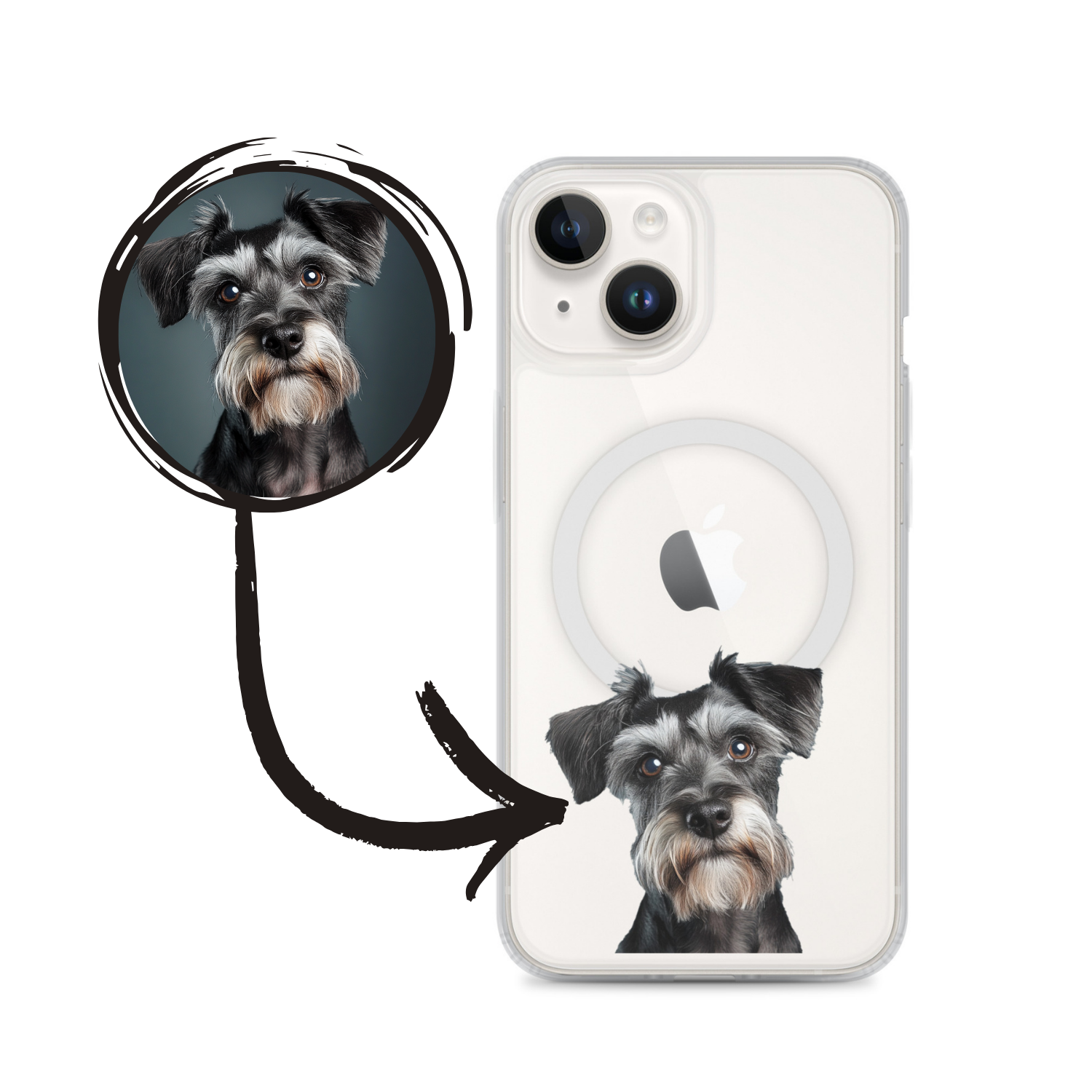 Transparente iPhone®-Hülle mit MagSafe® - Personalisiert Pieces4Paws