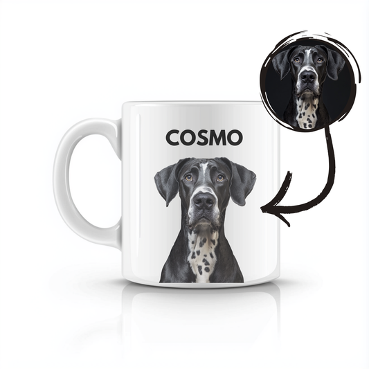 Tasse mit Foto, Namen und Spruch – Personalisierbar